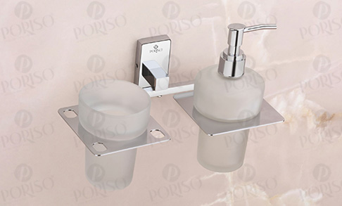 Tumbler Holder With Liquid Soap Dispenser