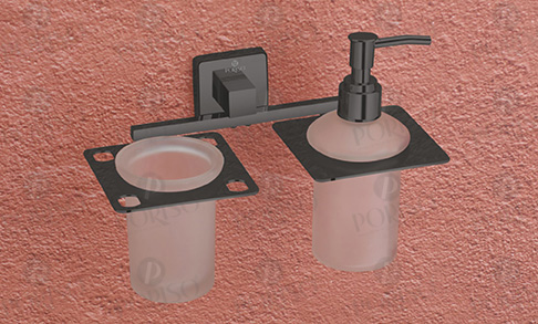 Tumbler Holder With Liquid Soap Dispenser