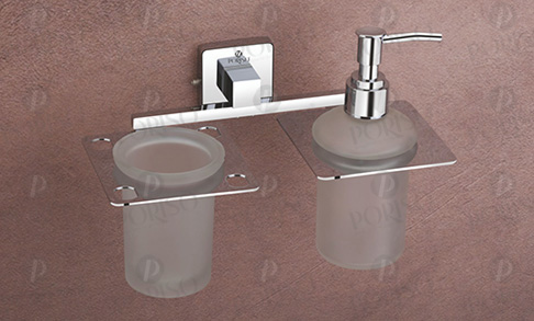 Tumbler Holder With Liquid Soap Dispenser