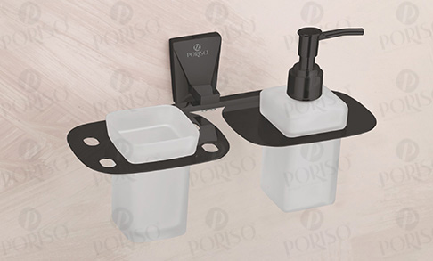 Tumbler Holder With Liquid Soap Dispenser