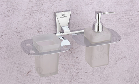 Tumbler Holder With Liquid Soap Dispenser