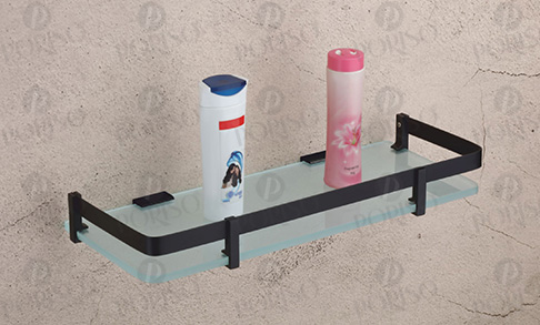 Glass Shelf Black Matt