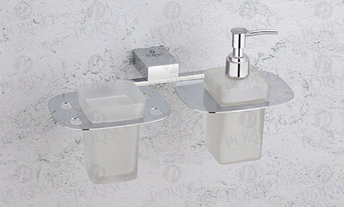 Tumbler Holder With Liquid Soap Dispenser