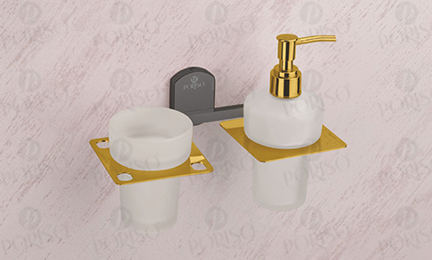 Tumbler Holder With Liquid Soap Dispenser